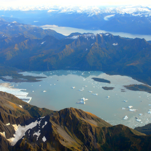 Glacier pond from above