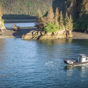 Cold Water Taxi vessel from above