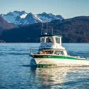 Boat on water in Homer, AK
