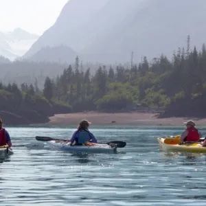 kayakers in open water
