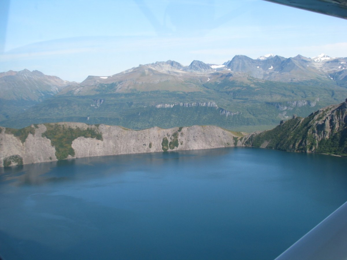 glacier lake from above