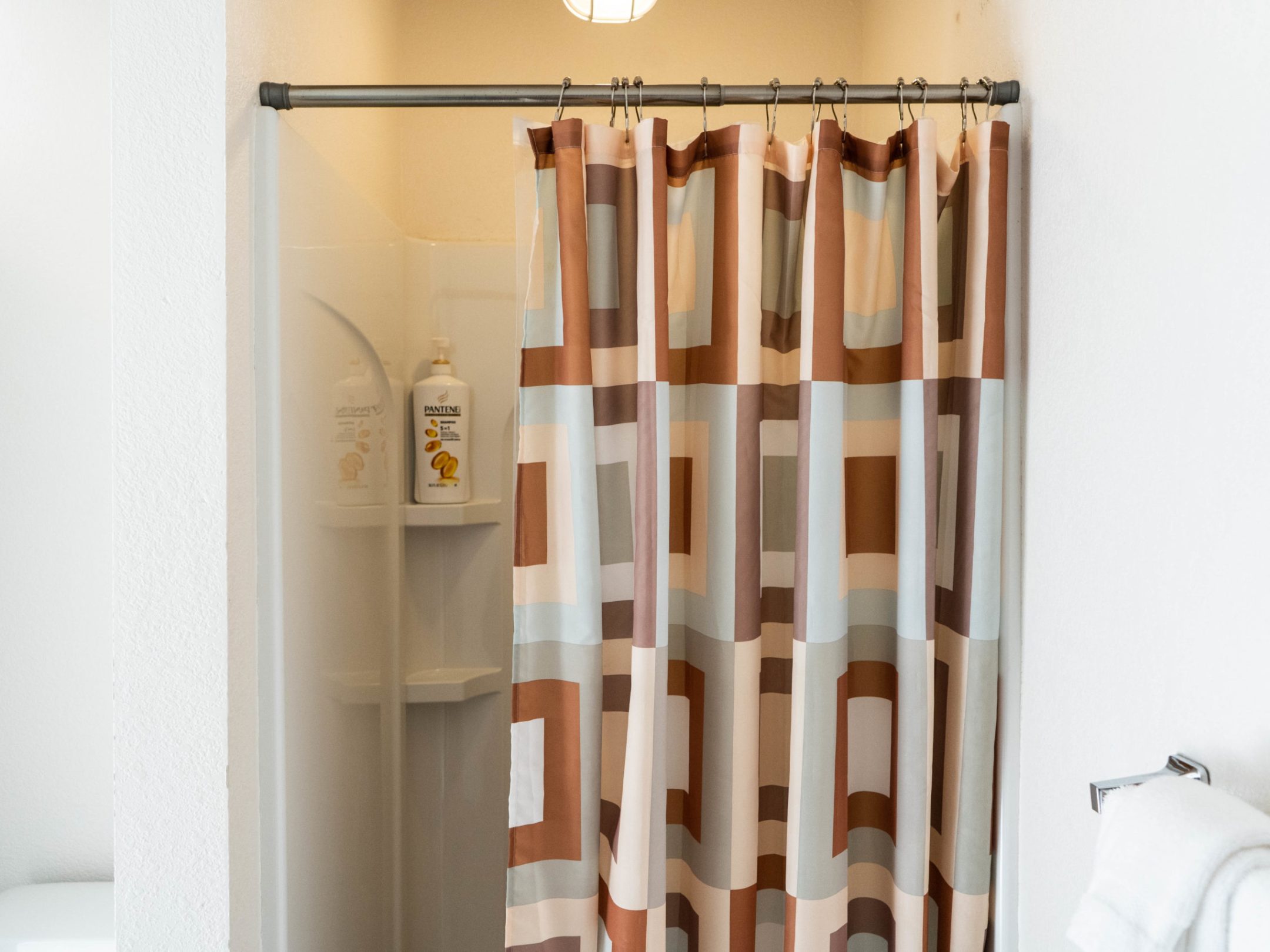 a shower curtain