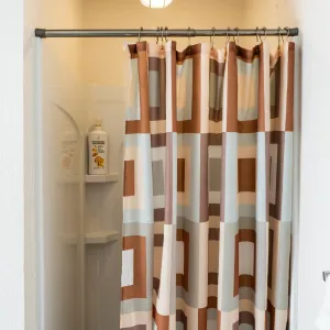 a shower curtain