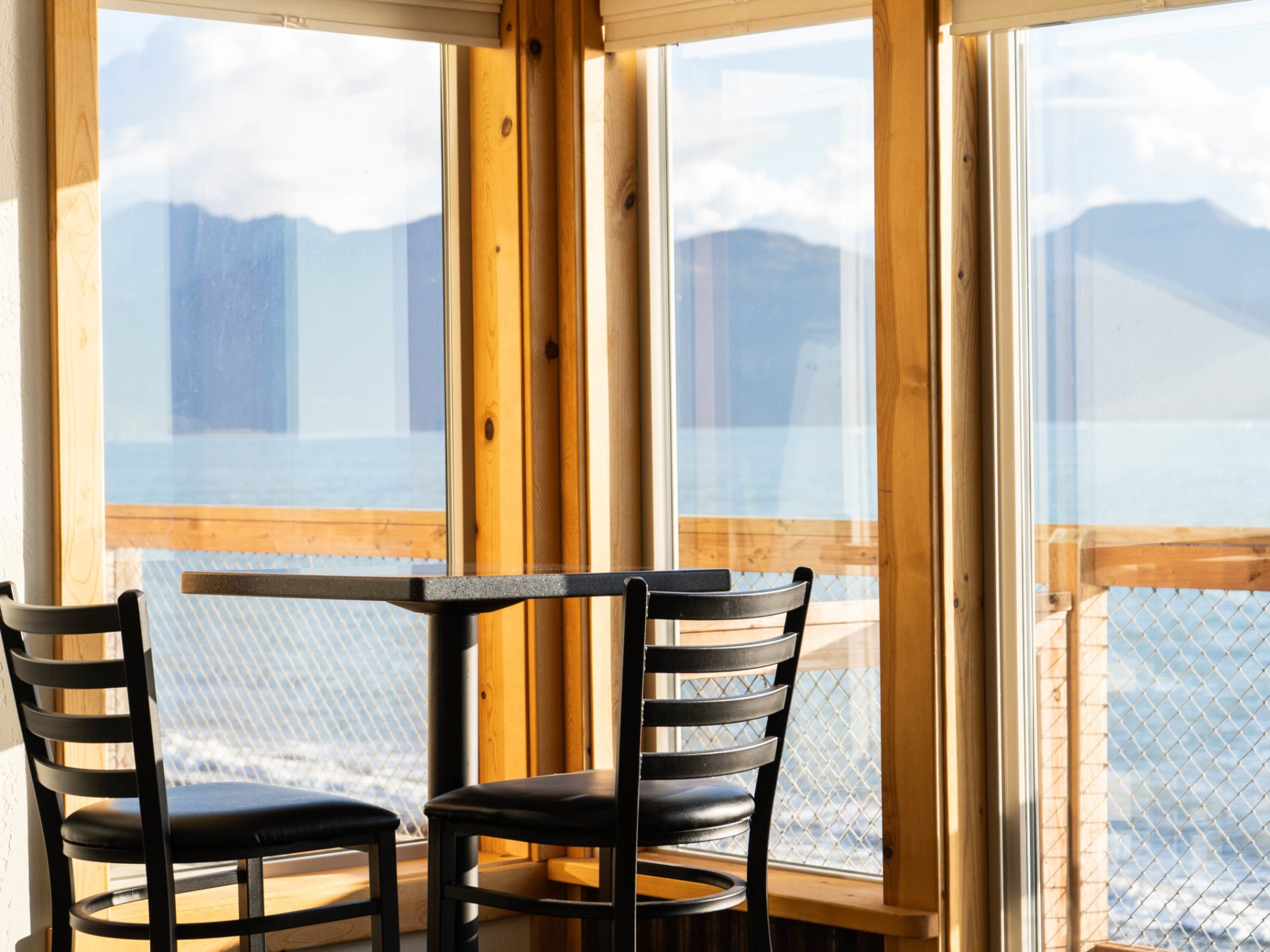 a chair sitting in front of a window