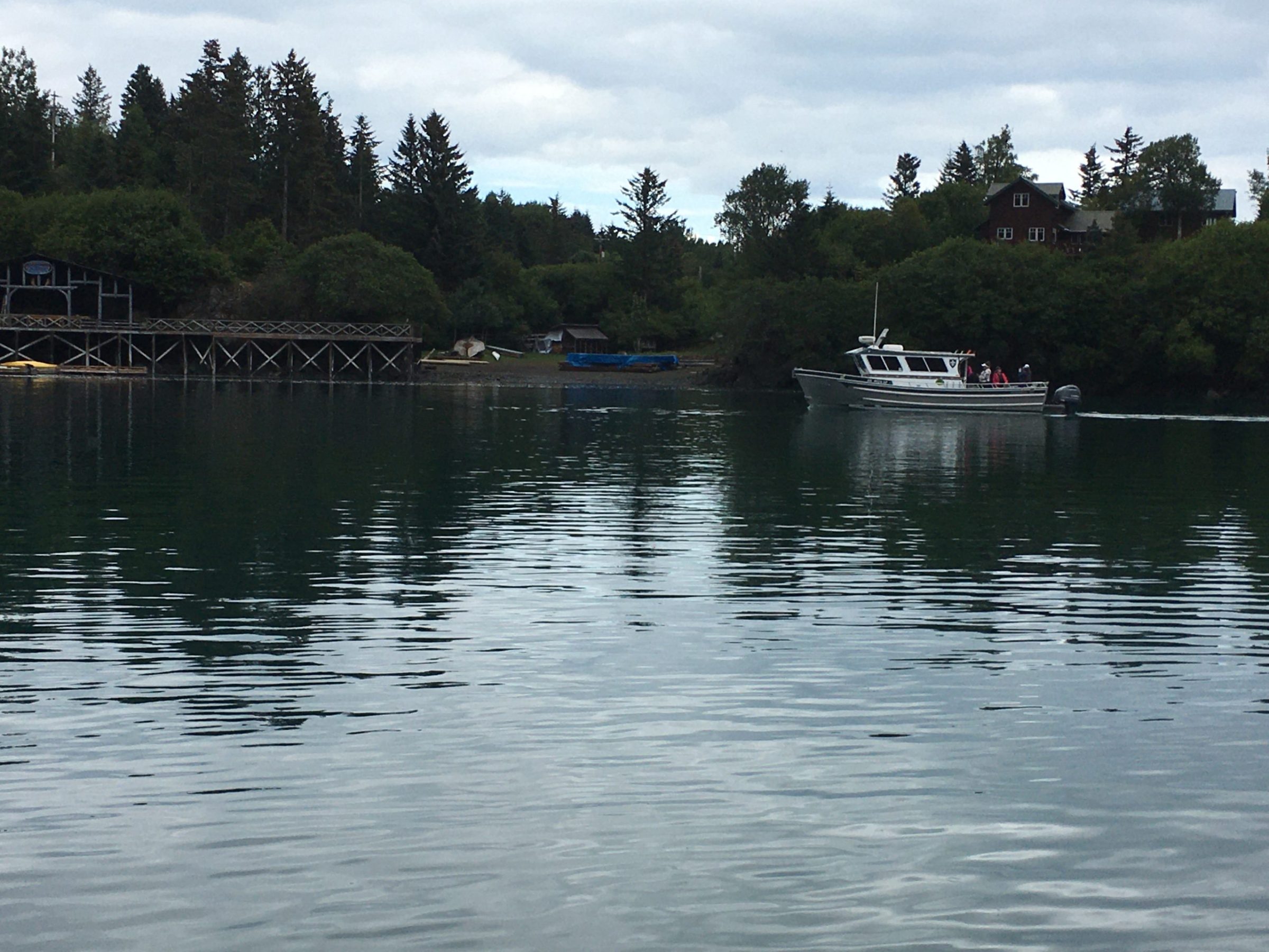 a small boat in a body of water